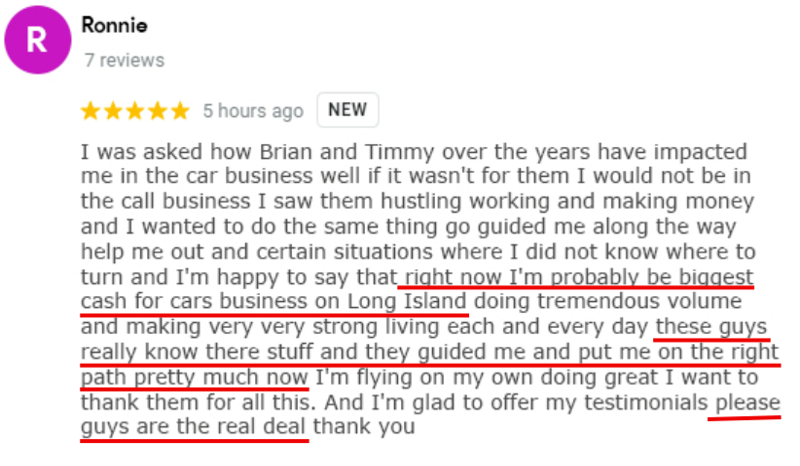 used car wealth testimonial