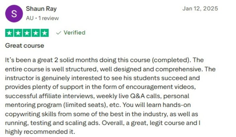 Velocity Profits Trustpilot review