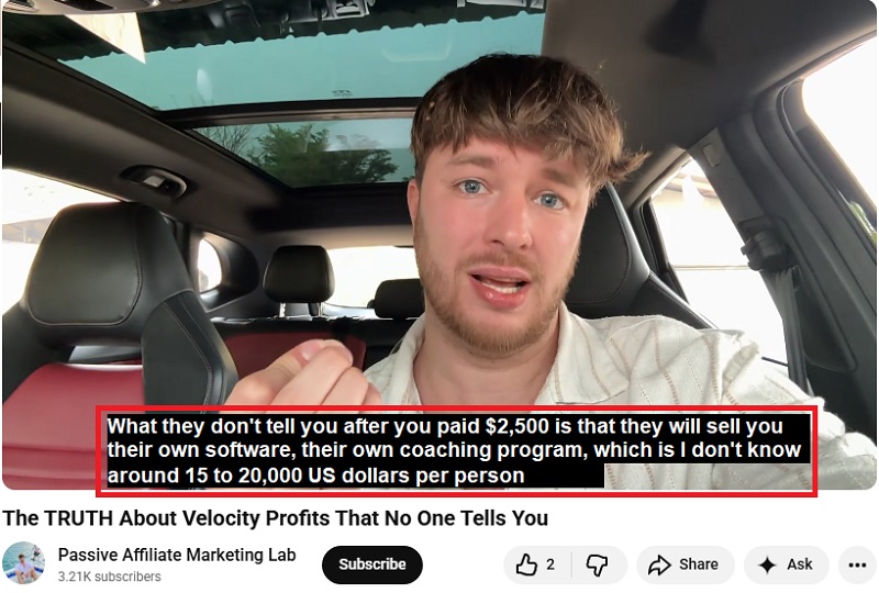 Does Velocity Profits have upsells?