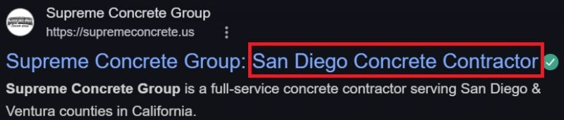 website title tag