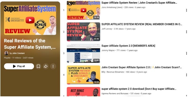 youtube playlist sas reviews