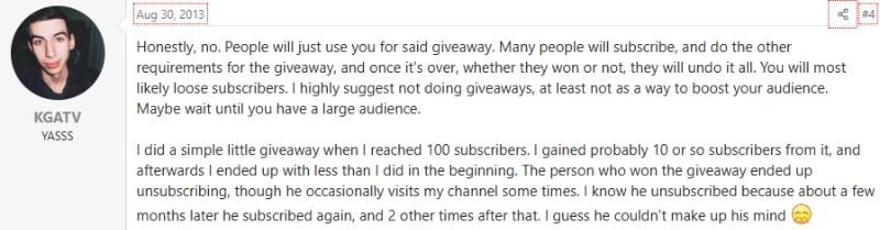 yttalk comment giveaways