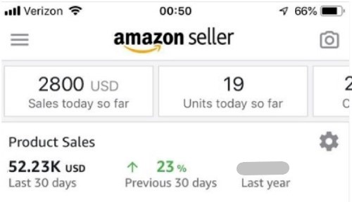 This screenshot of my mobile amazon seller central statistics showing how much my team sold in a single month on Amazon. I'm not a Guru. 