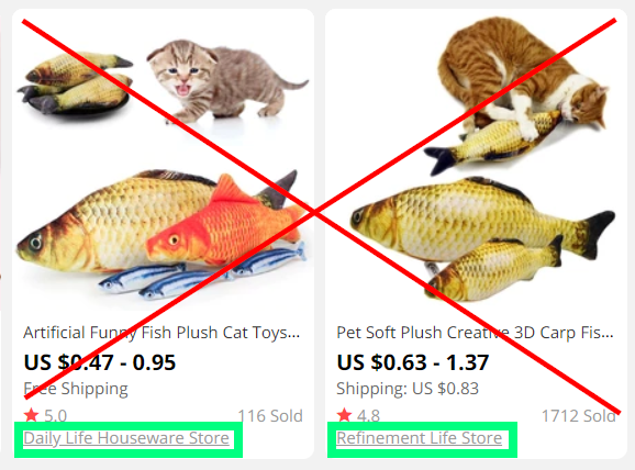 Do not click on the product image or price. If you want detailed Supplier info, click on the supplier name.