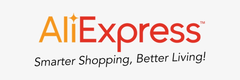 The AlieEpress logo -  Ali is in orange, and Express in red. It also has the company slogan "Smarter Shopping, Better Living!". There are no branded images. The text is on a grey background. 