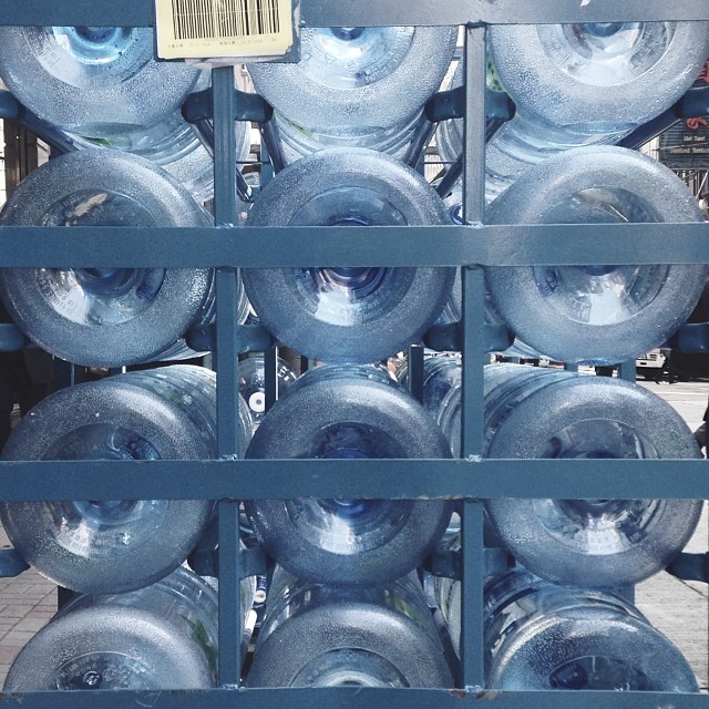 picture of water bottles at refill station