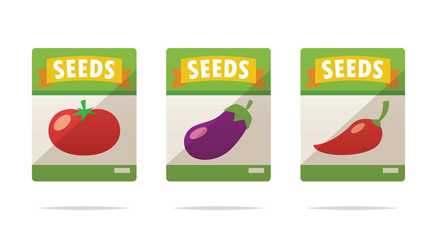 cartoon of seed packets