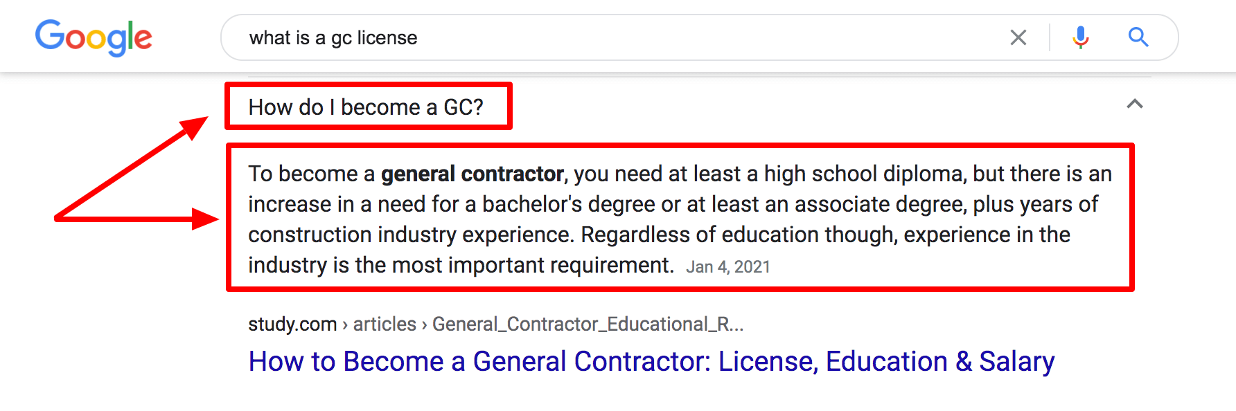 Start a Construction Company Google GC license