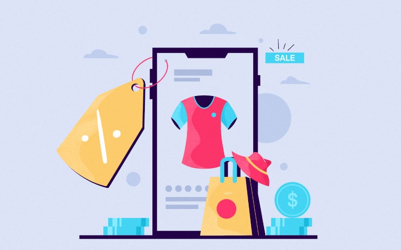image of clothes for sale on an iphone screen