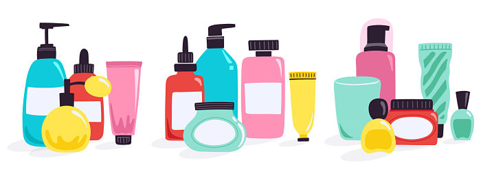 cartoon of hair care products