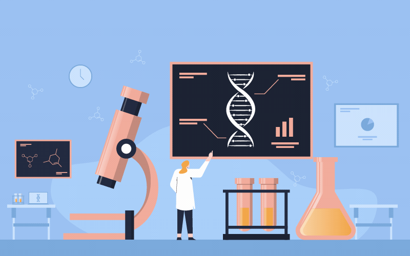 vector of medical professional in a lab