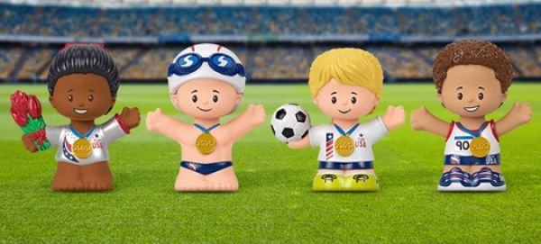 picture of little people toys in Olympic clothes