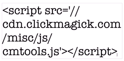 clickmagick code within headers, body, footer