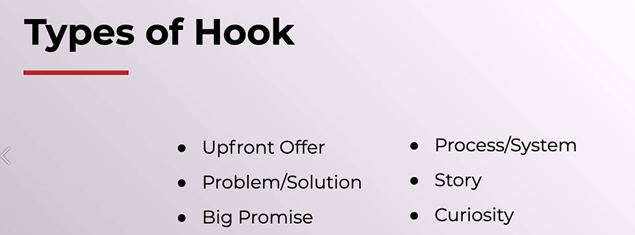 types of hook