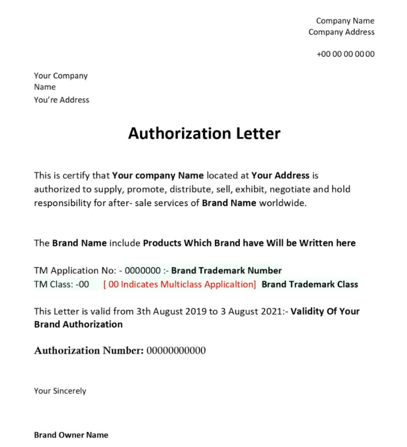 example authorization letter