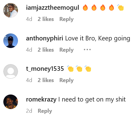 Instagram comments for KT Hustles