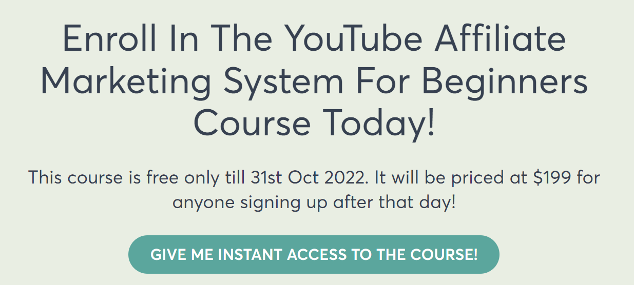 Enroll In The YouTube Affiliate Marketing System For Beginners Course Today!