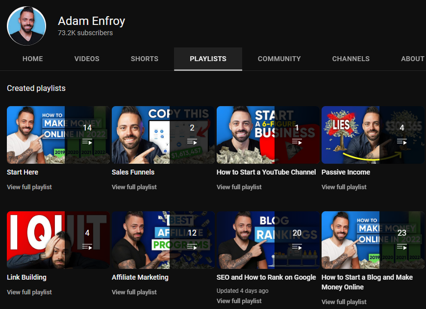 Adam Enfroy YouTube 