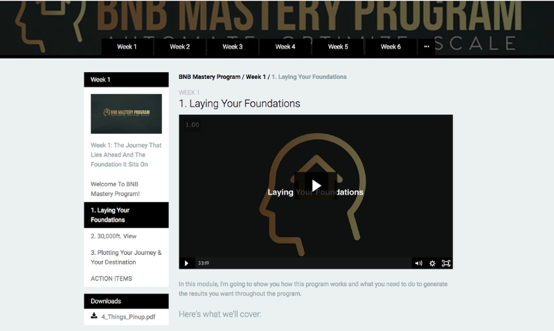 BNB Mastery Program course content and curriculum