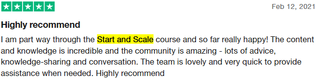 start and scale review