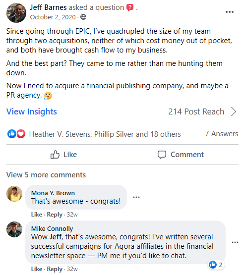 Jeff Barnes EPIC Network success story feedback