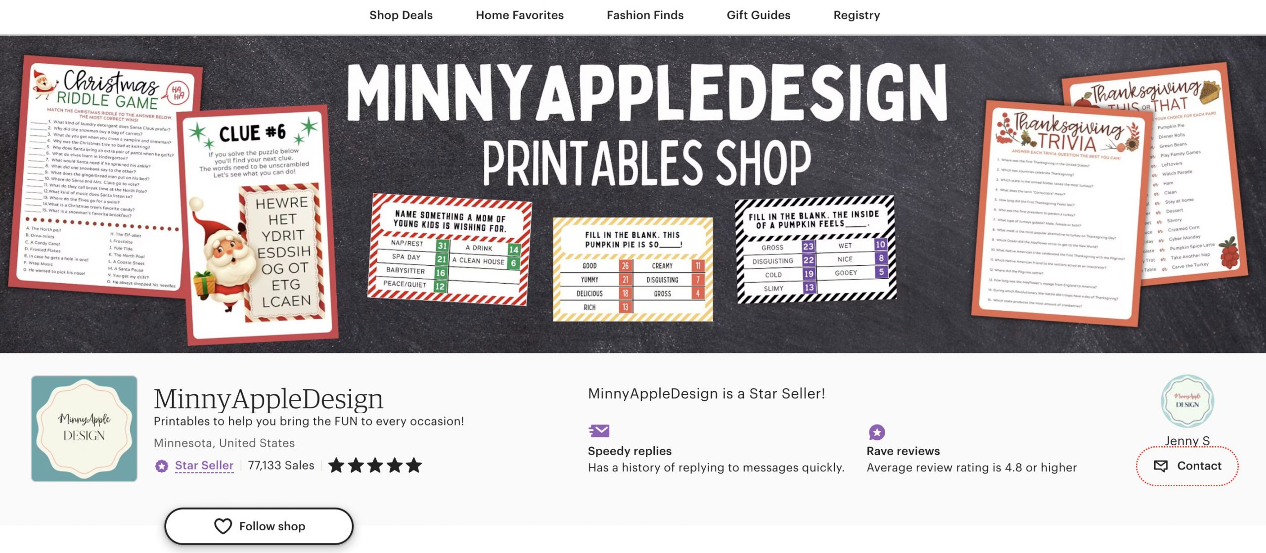 MinnyAppleDesign etsy store