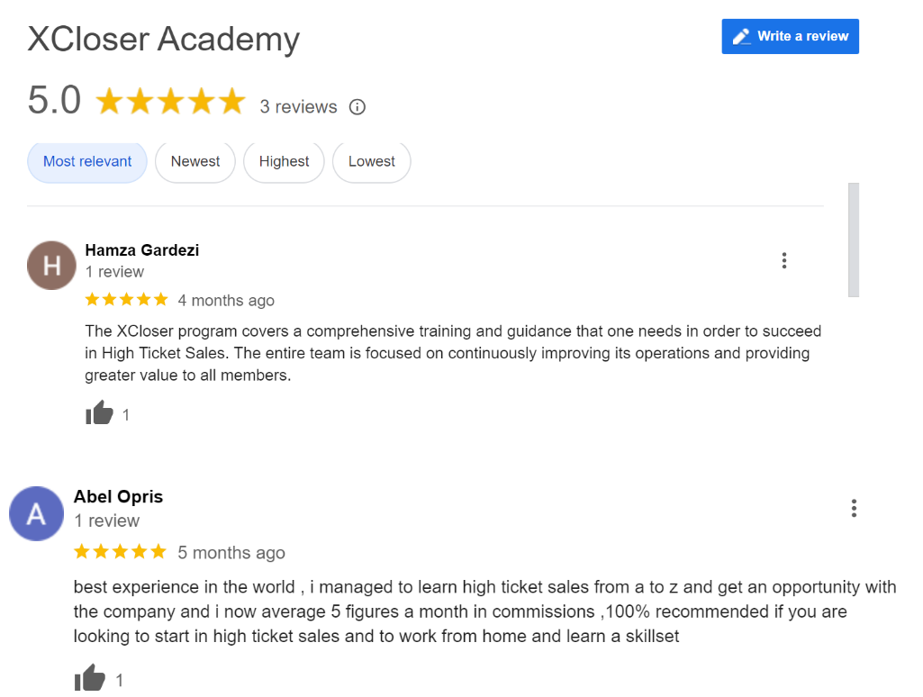 XCloser Academy Review